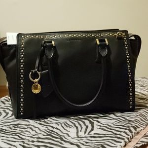 Cole Haan Black Leather studded handbag